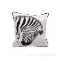 18" zebra print Linen Throw Pillows oversized with eco-frie